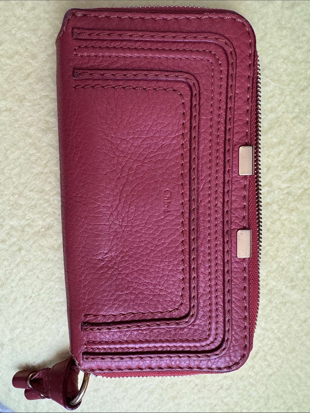 Chloe Orange/red Leather Zip Wallet